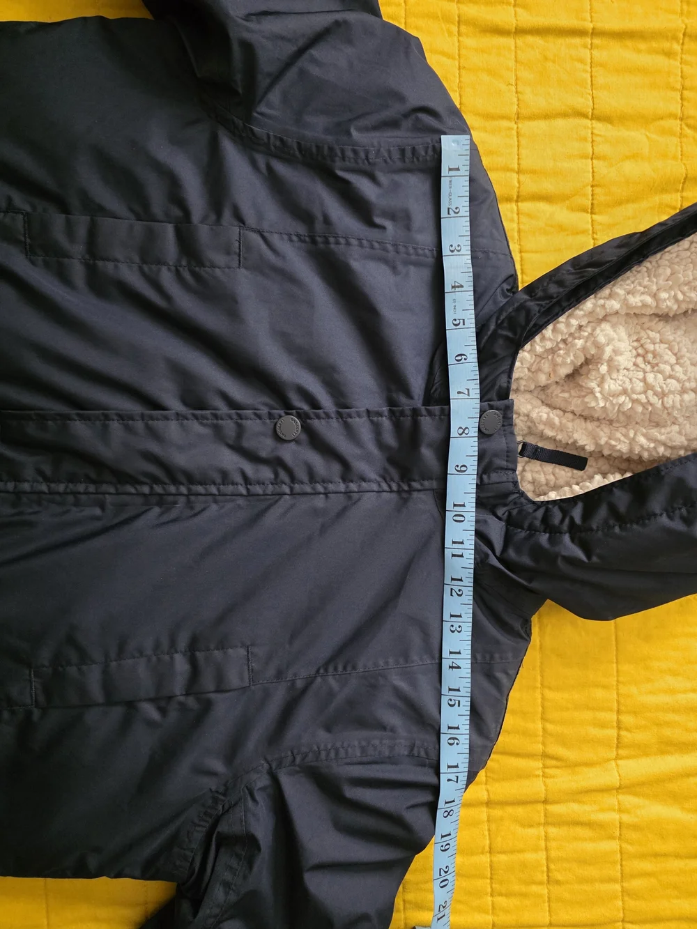 Lands' End - Unisex's Kids Large, Expedition Down Parka Navy Blue Hooded Sherpa